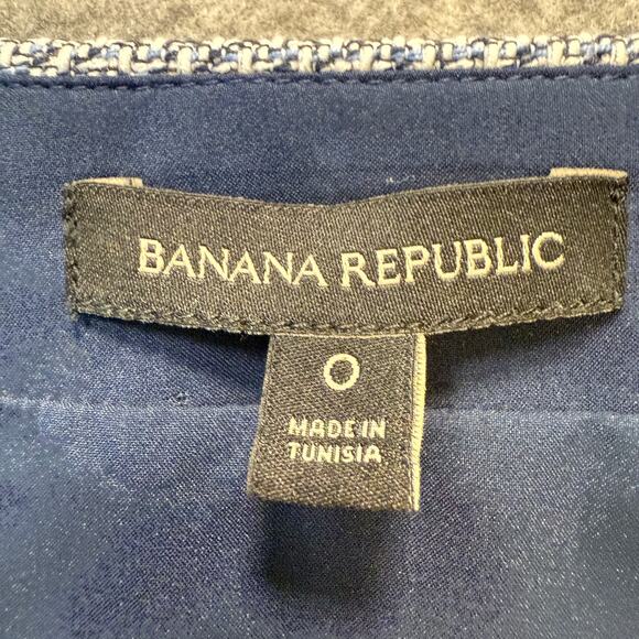 Women's Banana Republic Blue and White Checked Pencil Skirt Size O - Picture 3 of 8